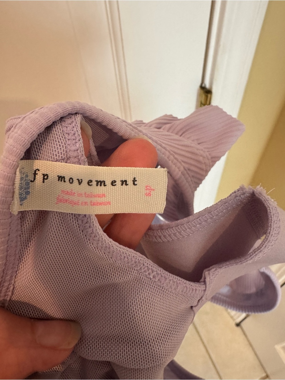 Free People Movement Ruffle Me Up Sports Bra Lavender Small EUC - Picture 3 of 3